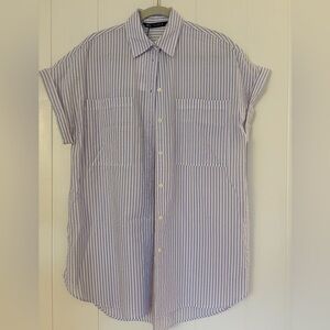 Blue Striped Button down tunic